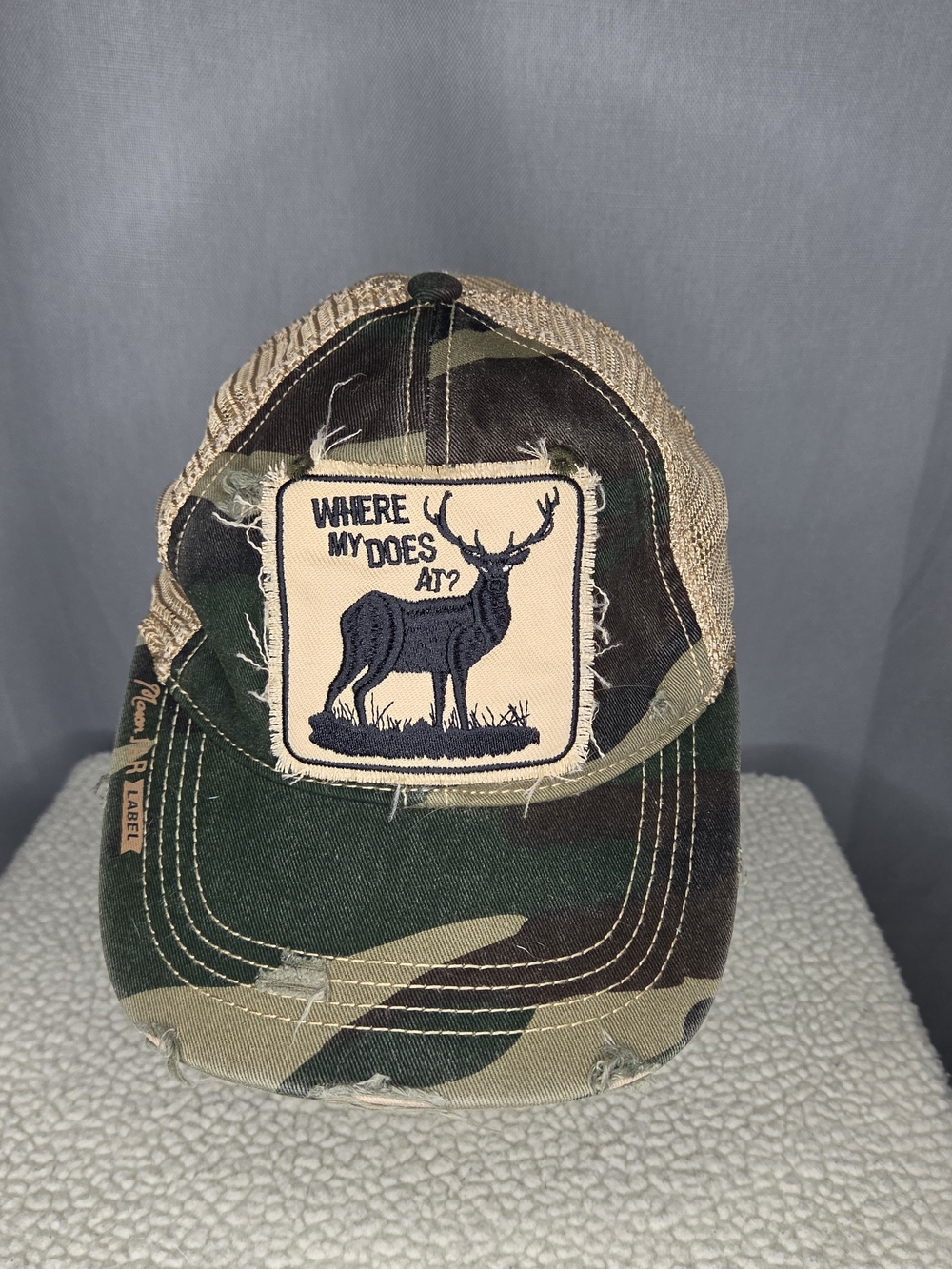 Camouflage Deer Patch Baseball Cap By Mason Jar